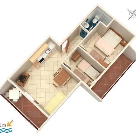 Apartman By The Sea Vinisce, Trogir - 5229 *